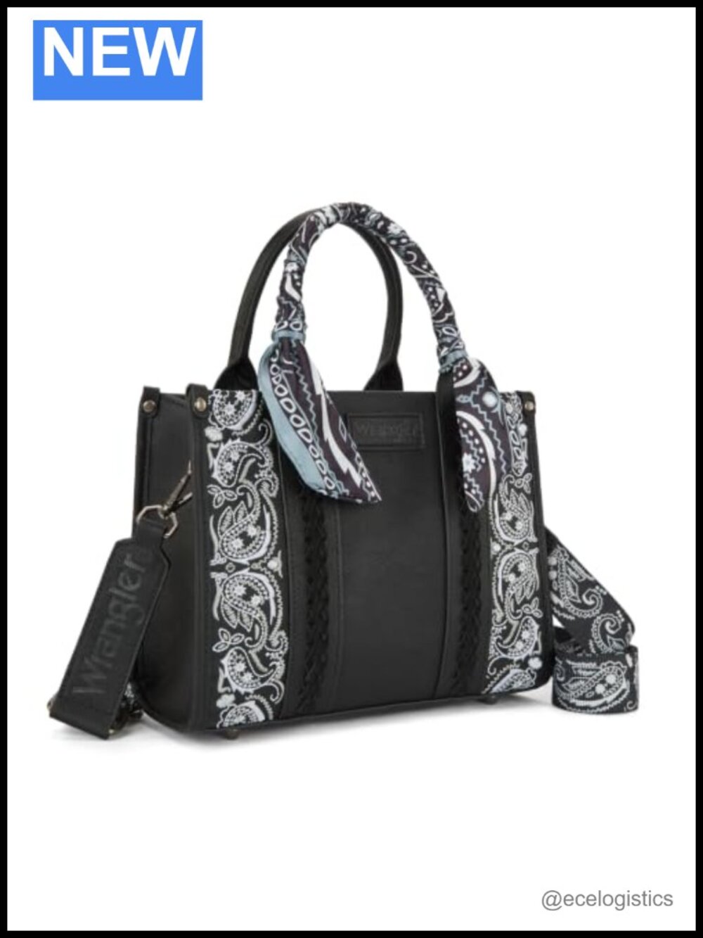 Western Paisley Embroidered Faux Leather Tote Bag with Detachable Crossbody